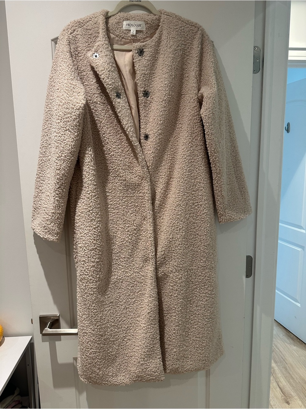 Prologue Beige Teddy Longline Coat